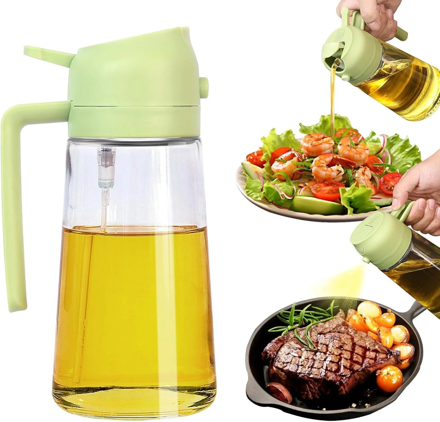 Portable Sprayer & Oil Dispenser – Dual Mode Glass Bottle for Kitchen & BBQ